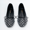 Sparkle Studded- Black Flat Ballerinas