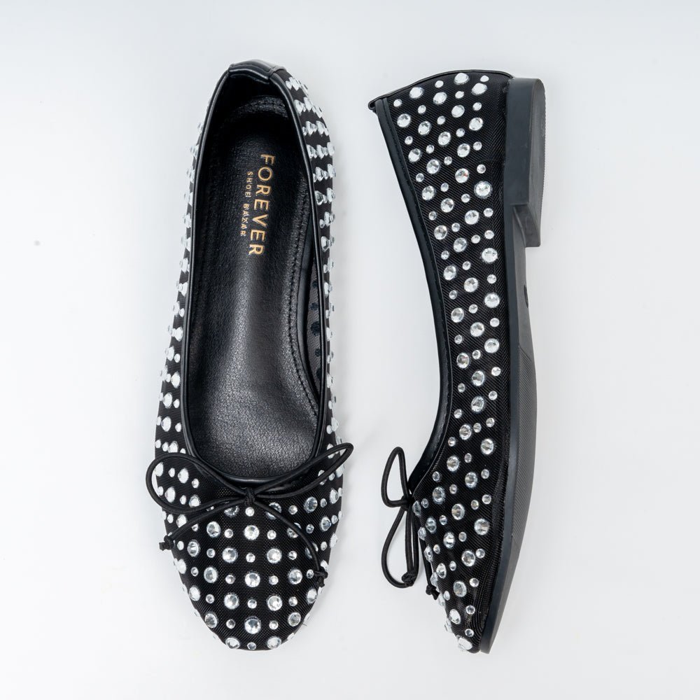Sparkle Studded- Black Flat Ballerinas - view 5