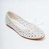 Sparkle Studded- White Flat Ballerinas