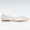 Sparkle Studded- White Flat Ballerinas