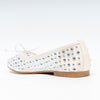 Sparkle Studded- White Flat Ballerinas