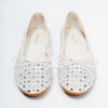 Sparkle Studded- White Flat Ballerinas
