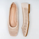 Woven Mesh - Beige Flats Ballerinas - view 5