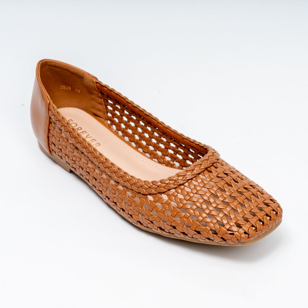 Woven Mesh - Brown Flats Ballerinas - view 3