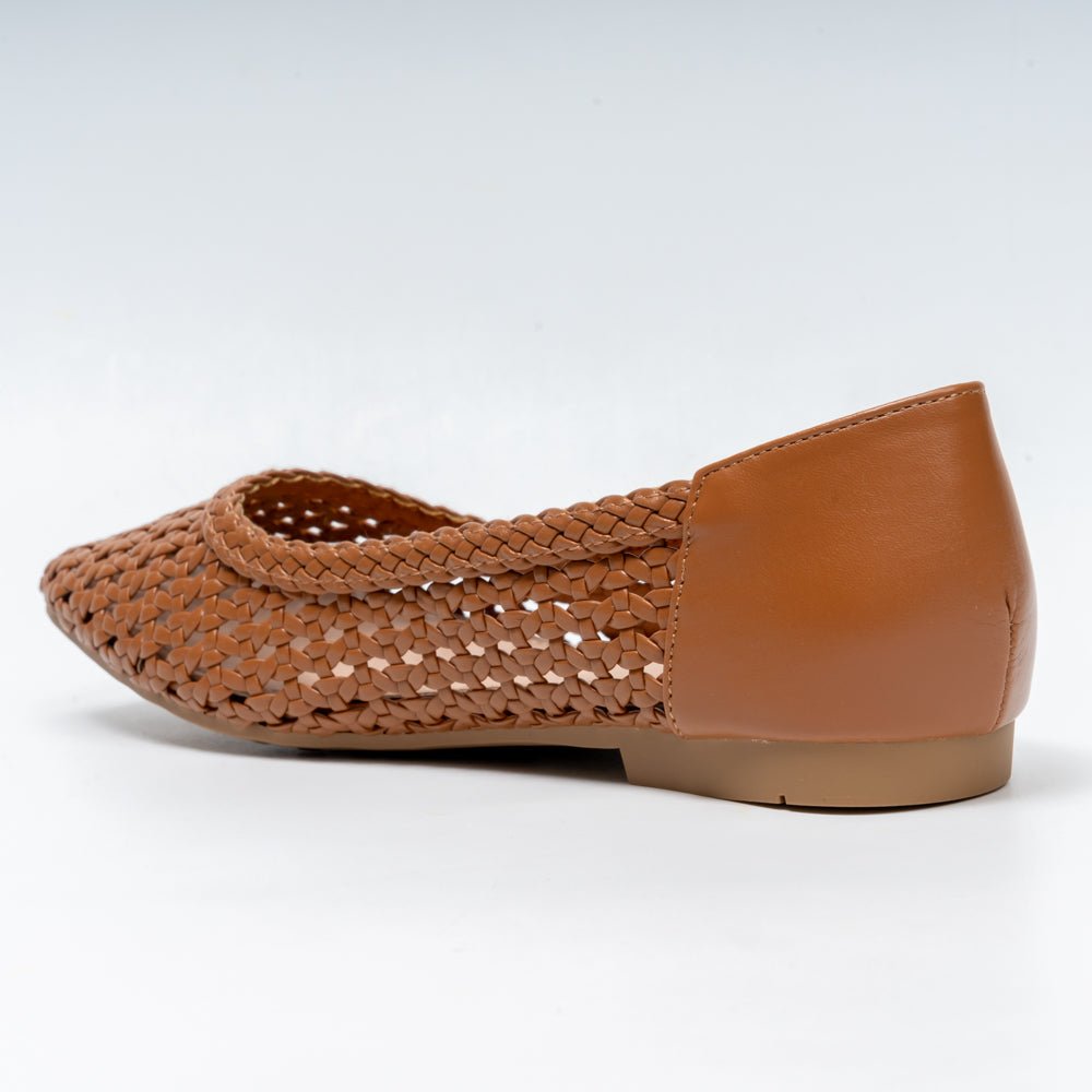 Woven Mesh - Brown Flats Ballerinas - view 6