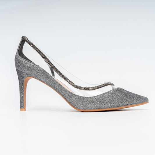 Starlit Elegance - Gun Metal Heels