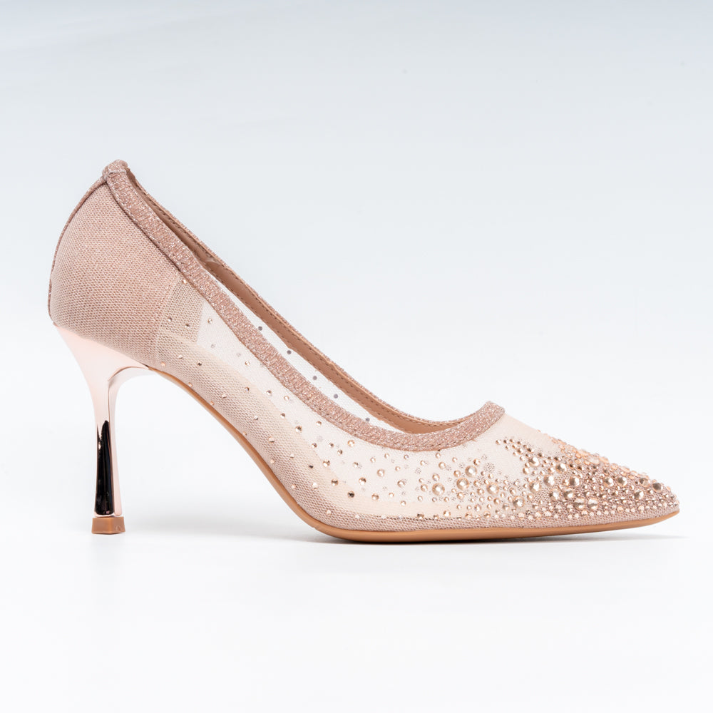 Crystal Whisper - Champagne Party Heels - view 2