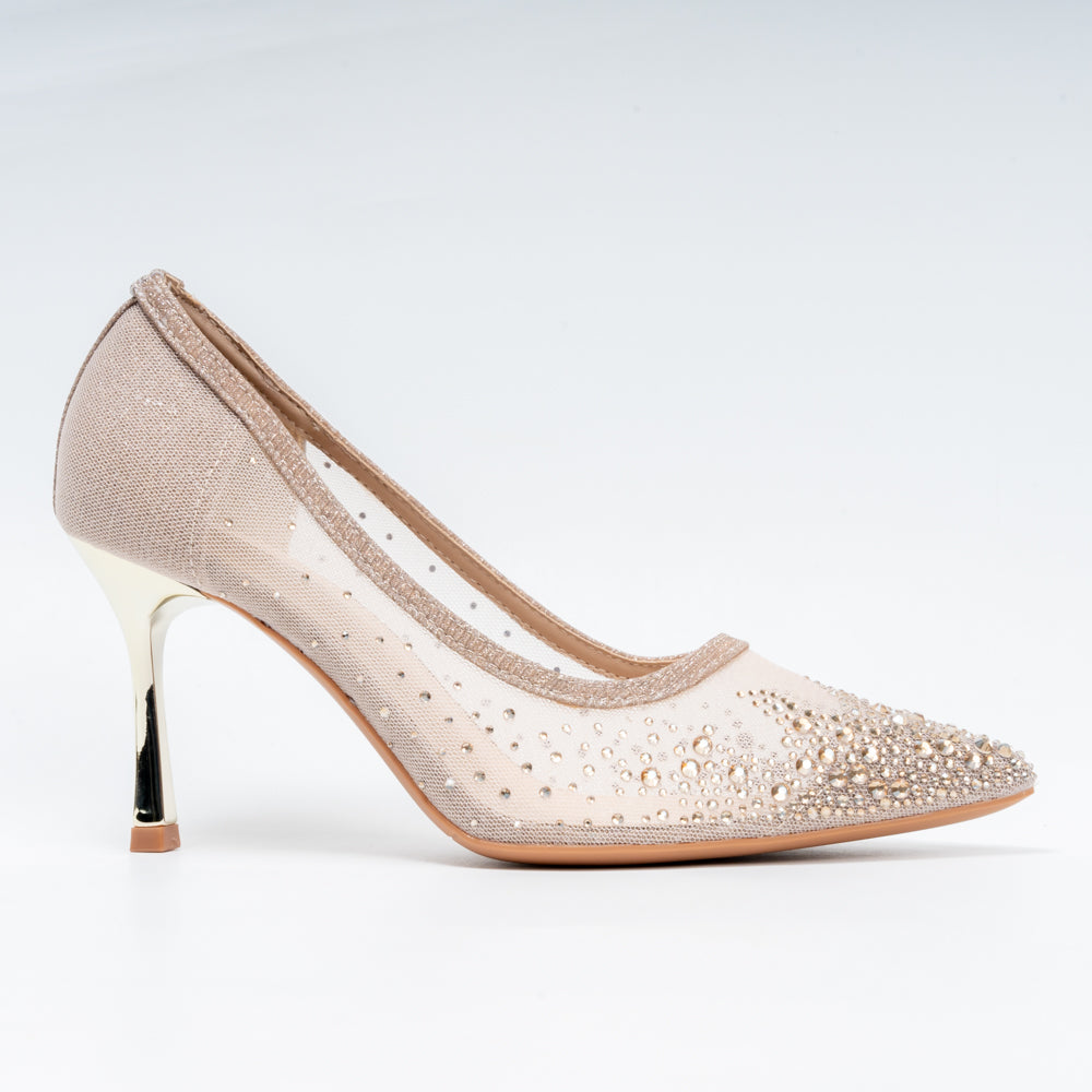 Crystal Whisper - Gold Party Heels - view 2