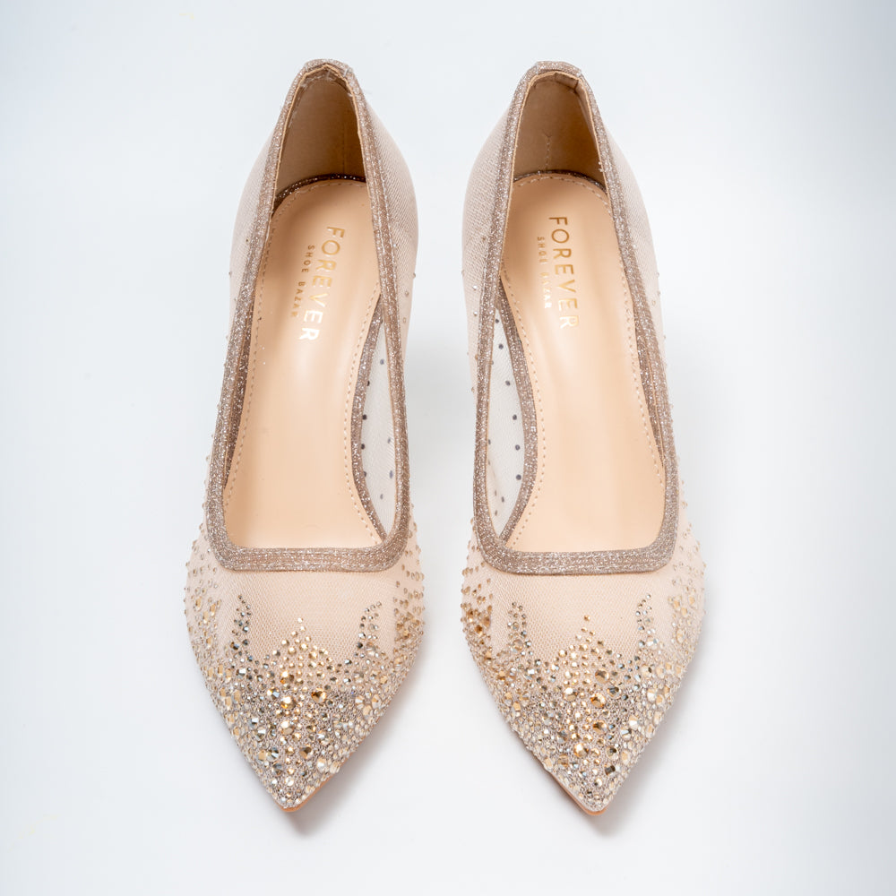 Crystal Whisper - Gold Party Heels - view 4