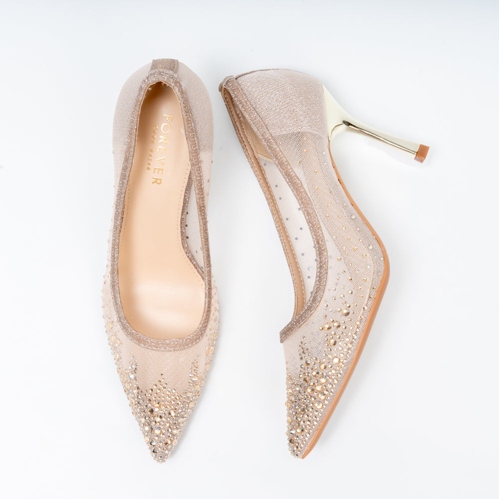 Crystal Whisper - Gold Party Heels - view 5