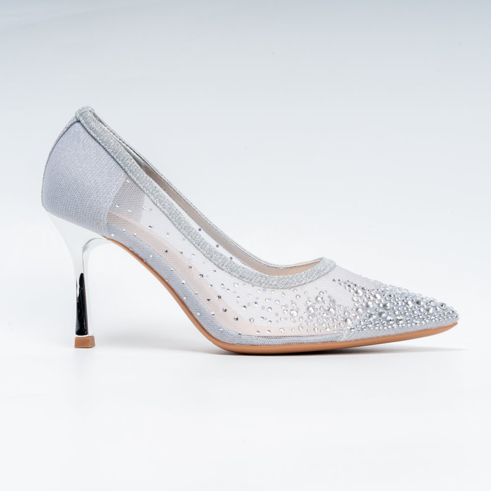 Crystal Whisper - Silver Party Heels - view 2