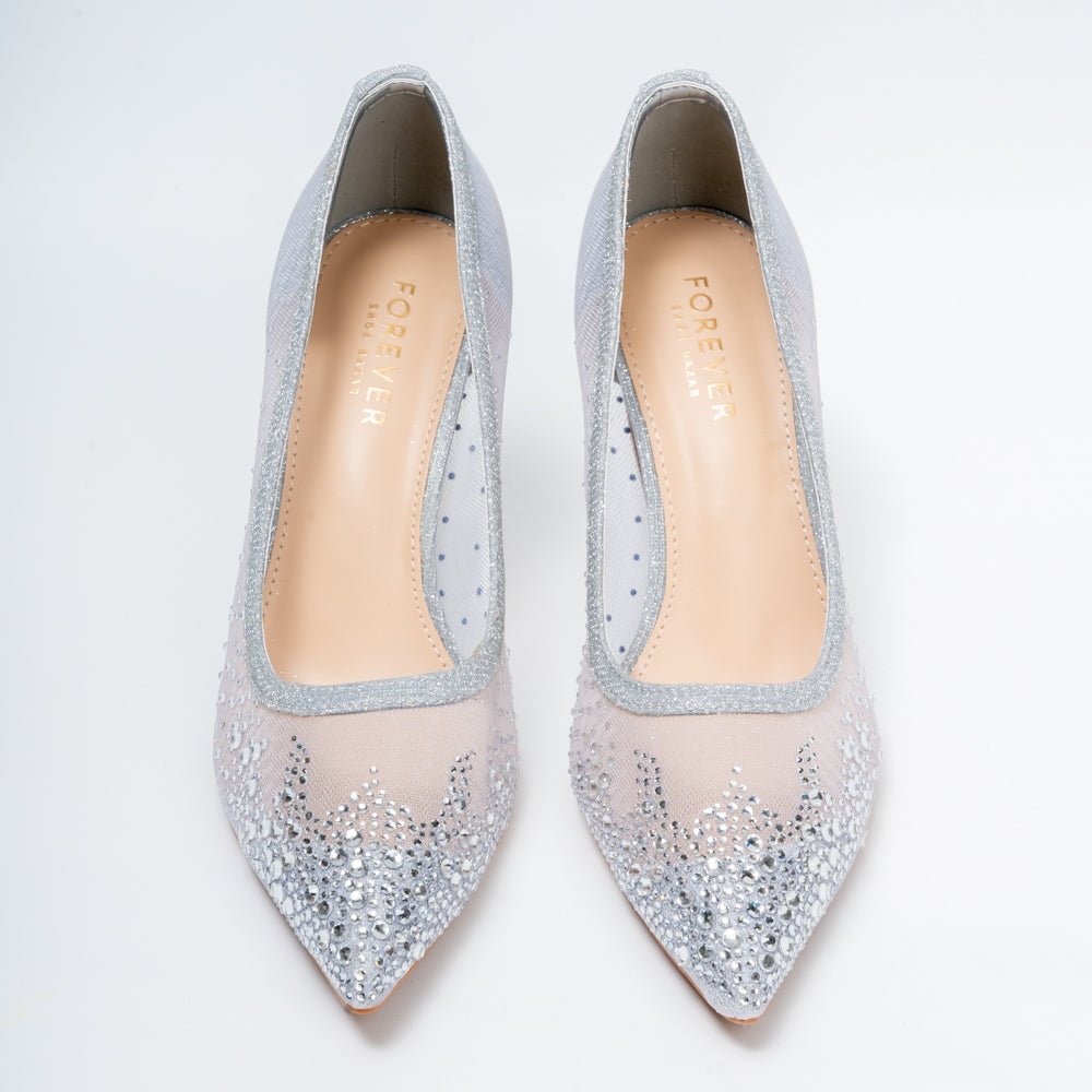 Crystal Whisper - Silver Party Heels - view 4
