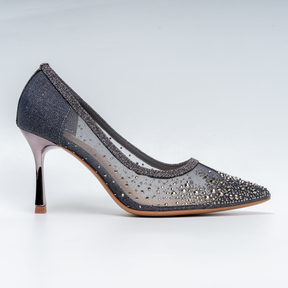 Crystal Whisper - Gun Metal Party Heels - view 2