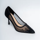 Crystal Whisper - Black Party Heels - view 3