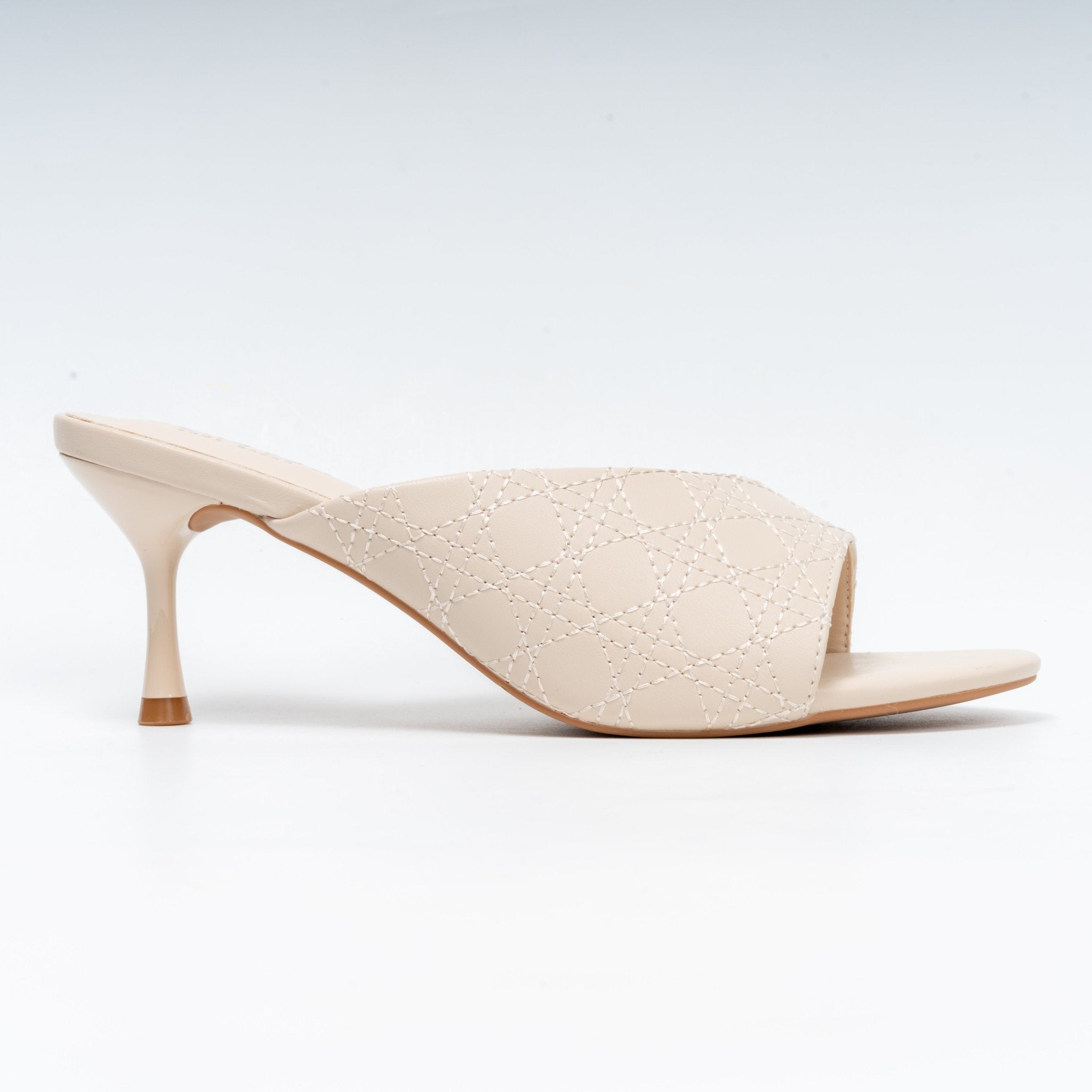 Elowra Stitch Detail Mule Heels - Off White