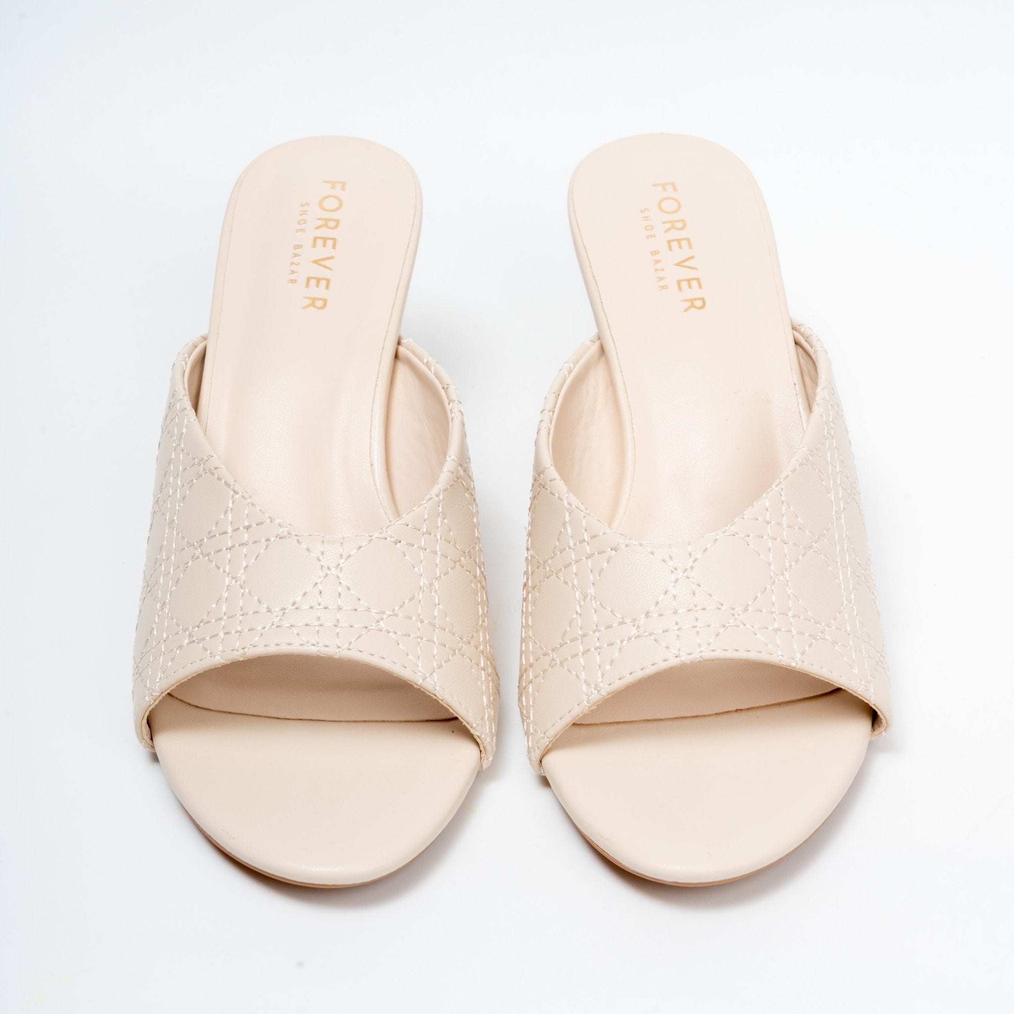 Elowra Stitch Detail Mule Heels - Off White - view 5
