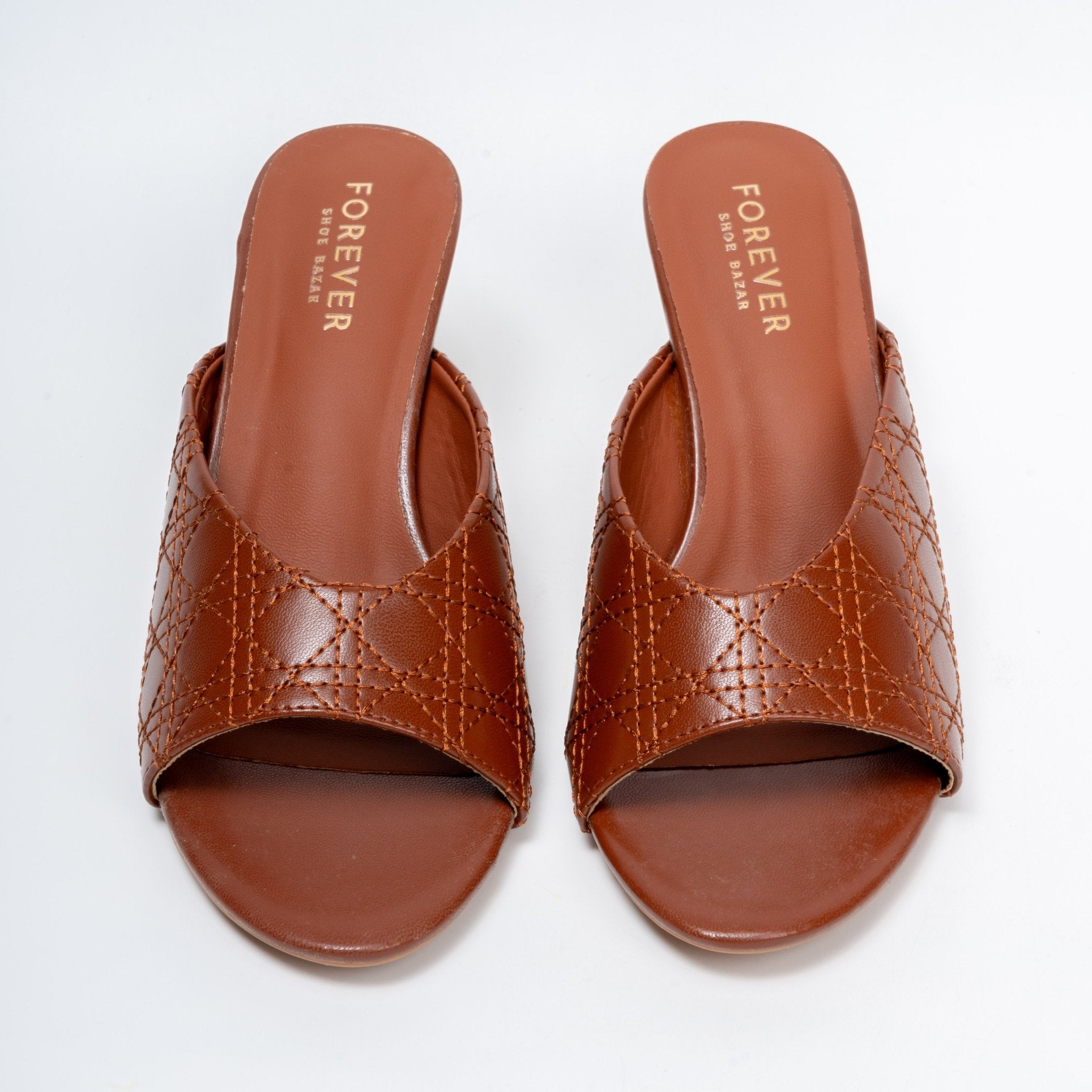 Elowra Stitch Detail Mule Heels - Coffee - view 5