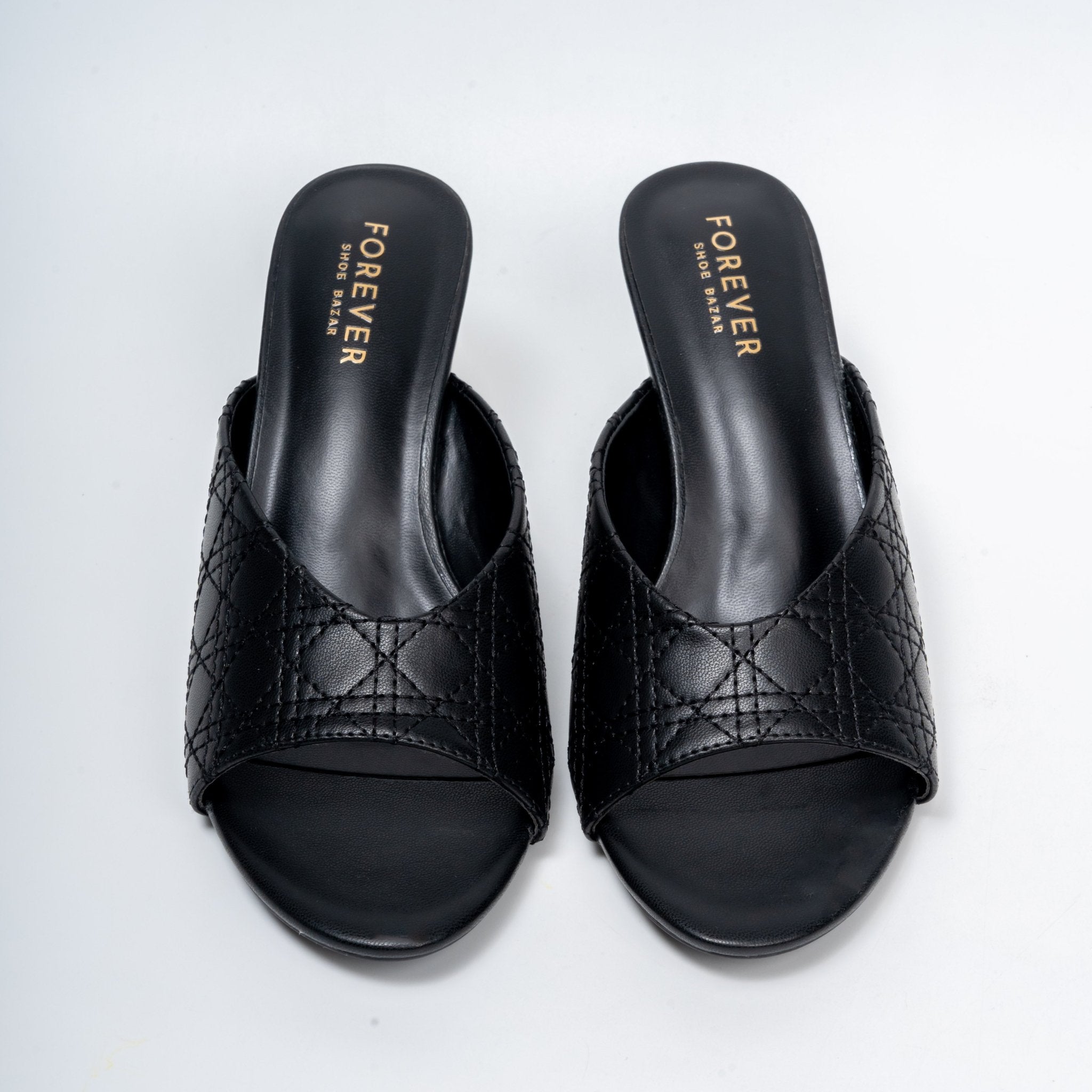Elowra Stitch Detail Mule Heels - Black - view 5
