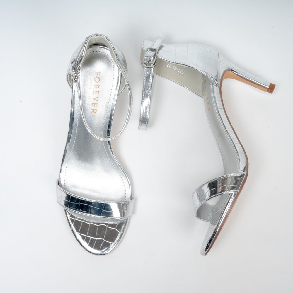 Shine On - Silver Pencil Heel Sandal . - view 5