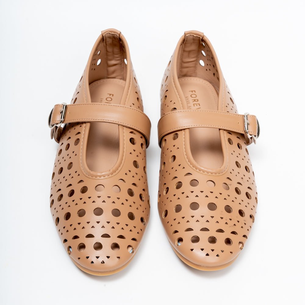 The Breeze - Khaki Flat Ballerinas - view 4