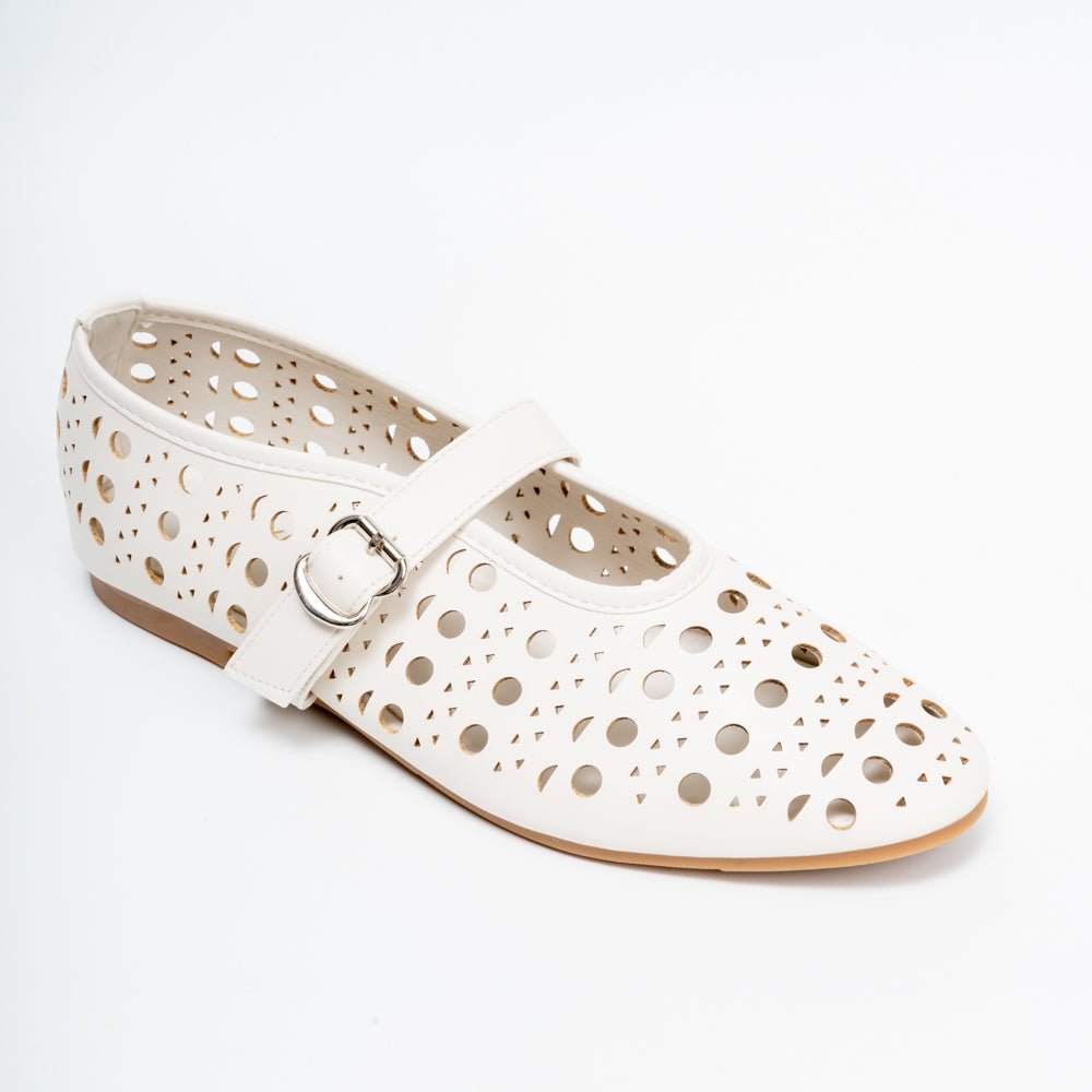 The Breeze - White Flat Ballerinas - view 3