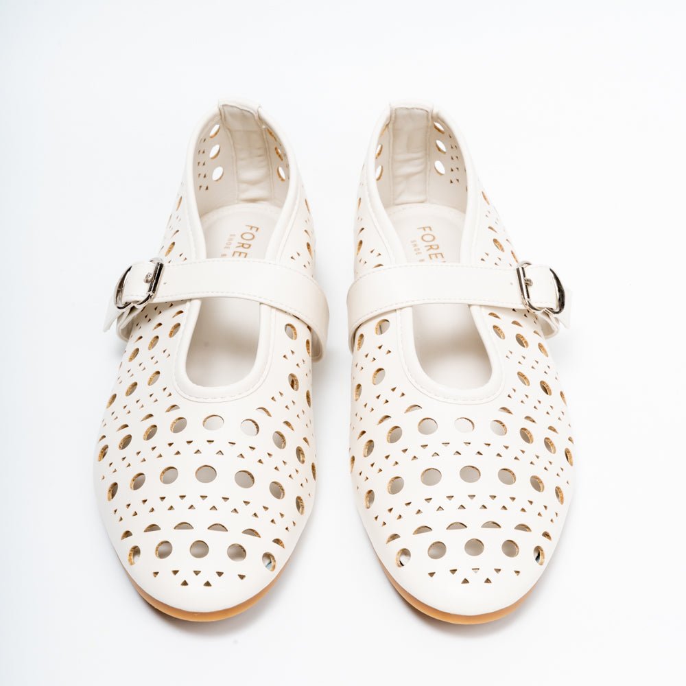 The Breeze - White Flat Ballerinas - view 4