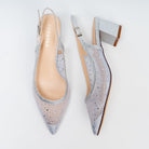 Zivara Embellished Slingback Heels - Silver - view 5