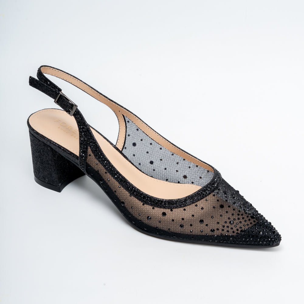 Zivara Embellished Slingback Heels - Black - view 2