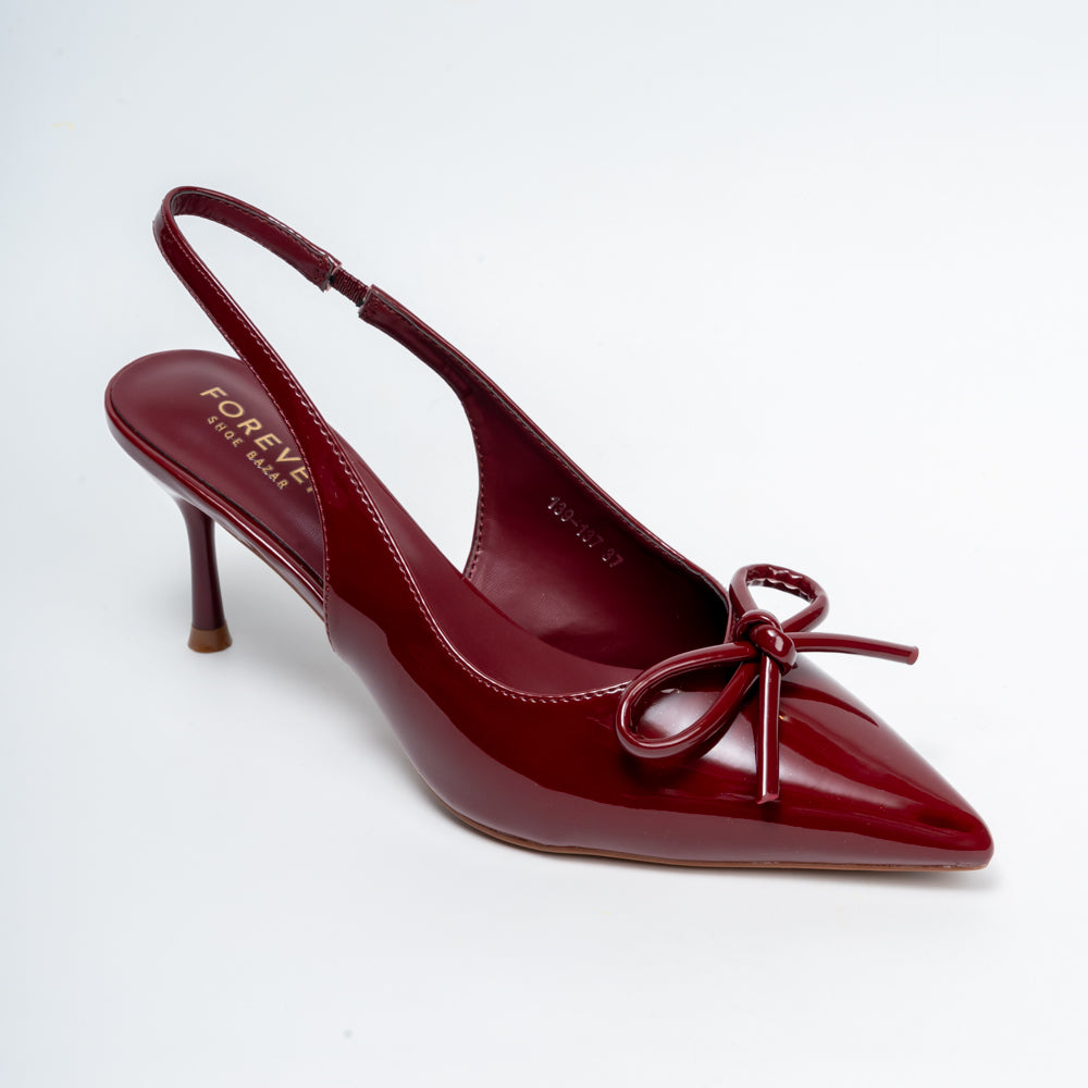 Amethyst Allure - Maroon Casual Heels - view 3