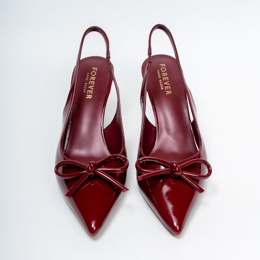 Amethyst Allure - Maroon Casual Heels - view 4
