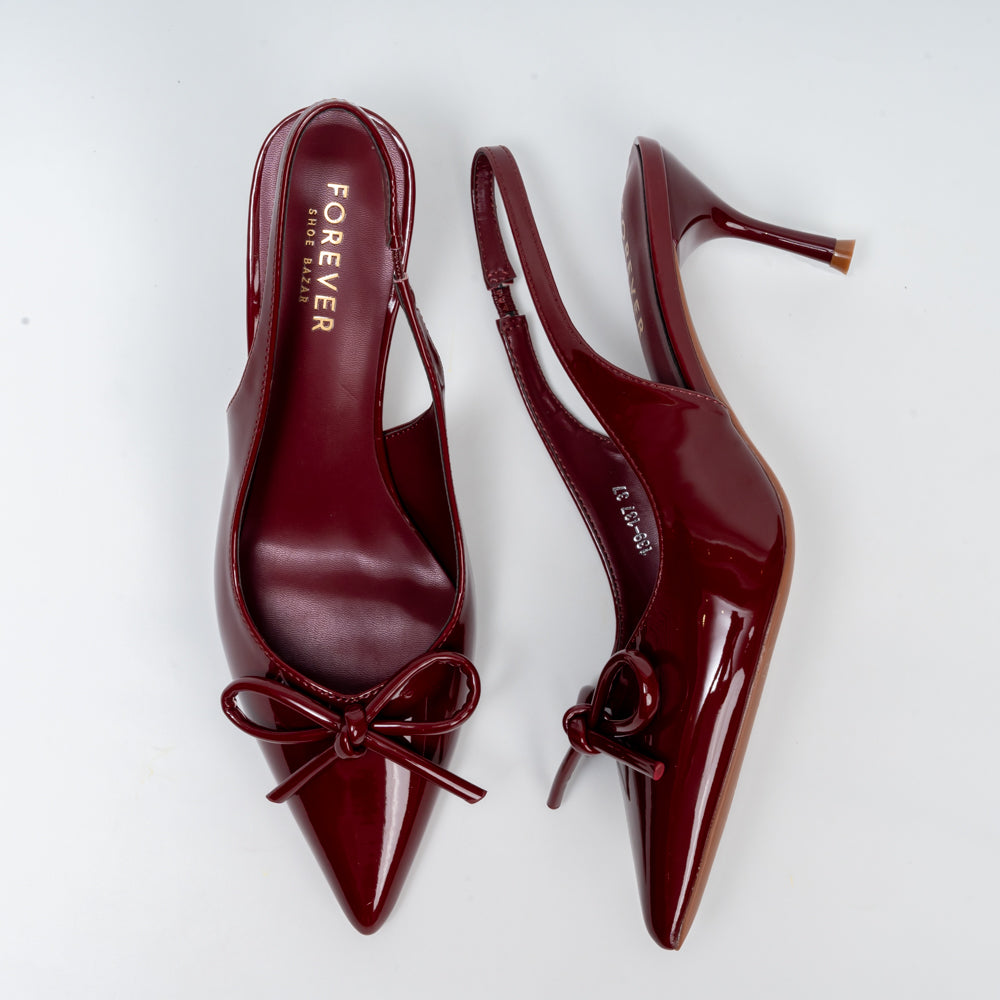 Amethyst Allure - Maroon Casual Heels - view 5