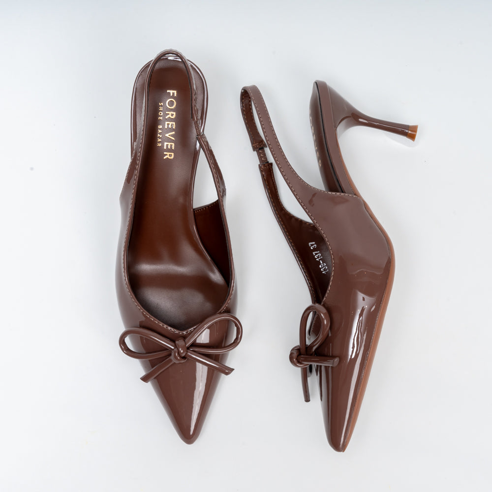 Amethyst Allure - Coffee Casual Heels - view 5