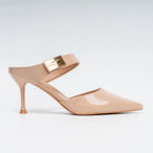 Boss Lady Pointed Toe Strap Heels - Beige