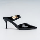 Boss Lady Pointed Toe Strap Heels - Black