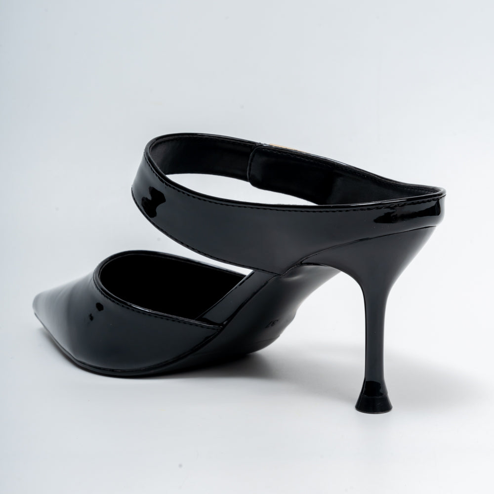 Boss Lady Pointed Toe Strap Heels - Black - view 3