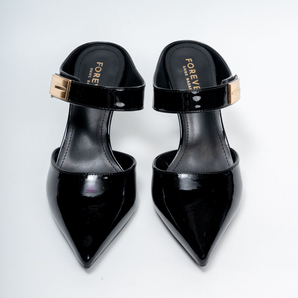 Boss Lady Pointed Toe Strap Heels - Black - view 4