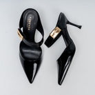 Boss Lady Pointed Toe Strap Heels - Black - view 5