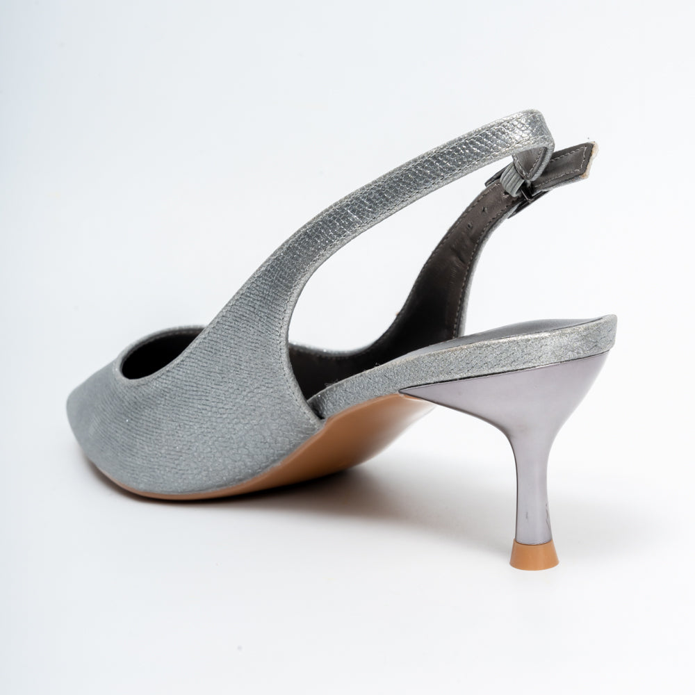 Starlust Stiletto Slingback Heels - Gun Metal - view 3
