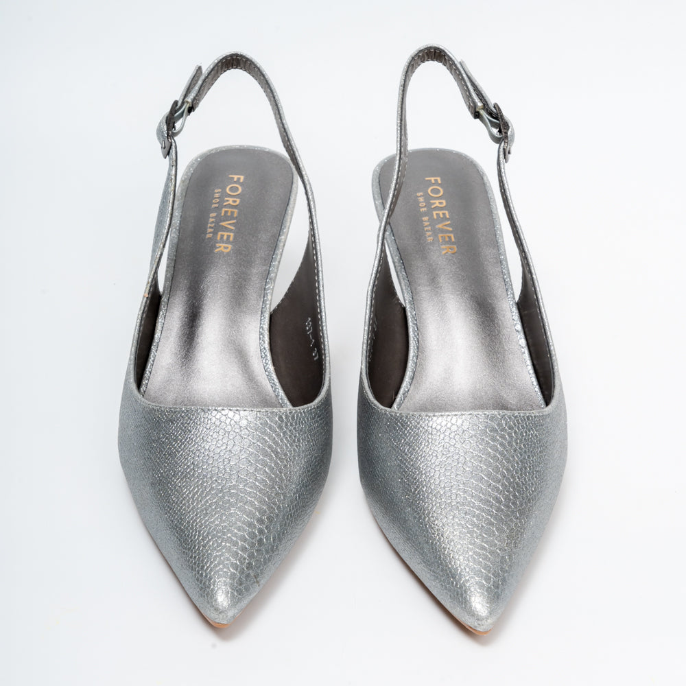 Starlust Stiletto Slingback Heels - Gun Metal - view 4