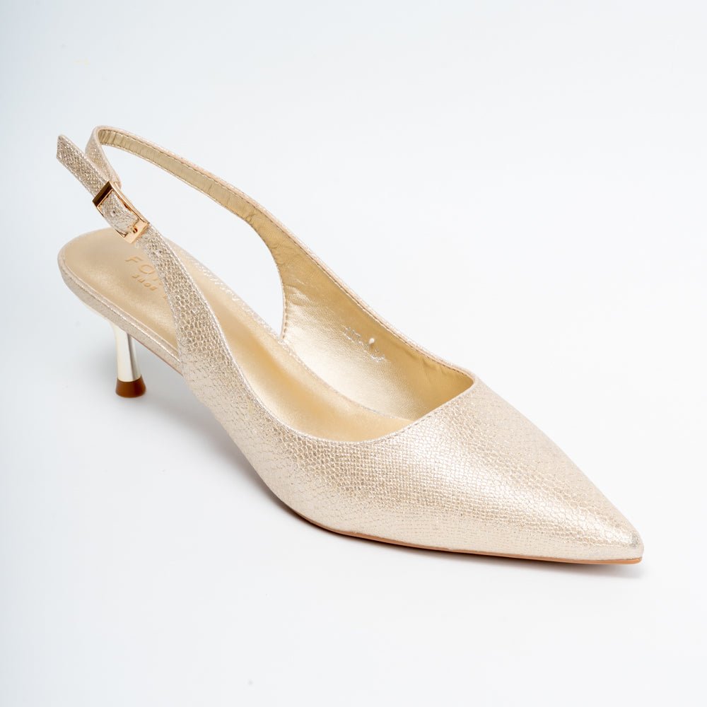Starlust Stiletto Slingback Heels - Gold - view 2