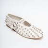 The Glam Studded - White Flat Ballerinas