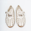 The Glam Studded - White Flat Ballerinas
