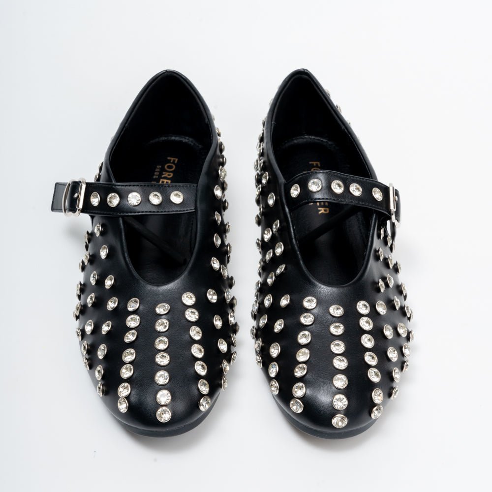The Glam Studded - Black Flat Ballerinas - view 4
