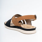 Forever Chic Two-Tone Crisscross Strap Black Sandals - view 6