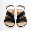 Forever Chic Two-Tone Crisscross Strap Black Sandals