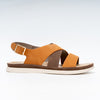 Forever Chic Two-Tone Crisscross Strap Brown Sandals