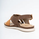 Forever Chic Two-Tone Crisscross Strap Brown Sandals - view 6