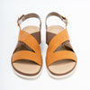 Forever Chic Two-Tone Crisscross Strap Brown Sandals