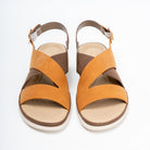 Forever Chic Two-Tone Crisscross Strap Brown Sandals - view 4