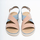 Forever Chic Two-Tone Crisscross Strap Blue Sandals - view 4